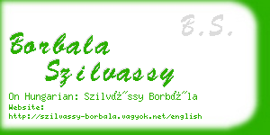 borbala szilvassy business card